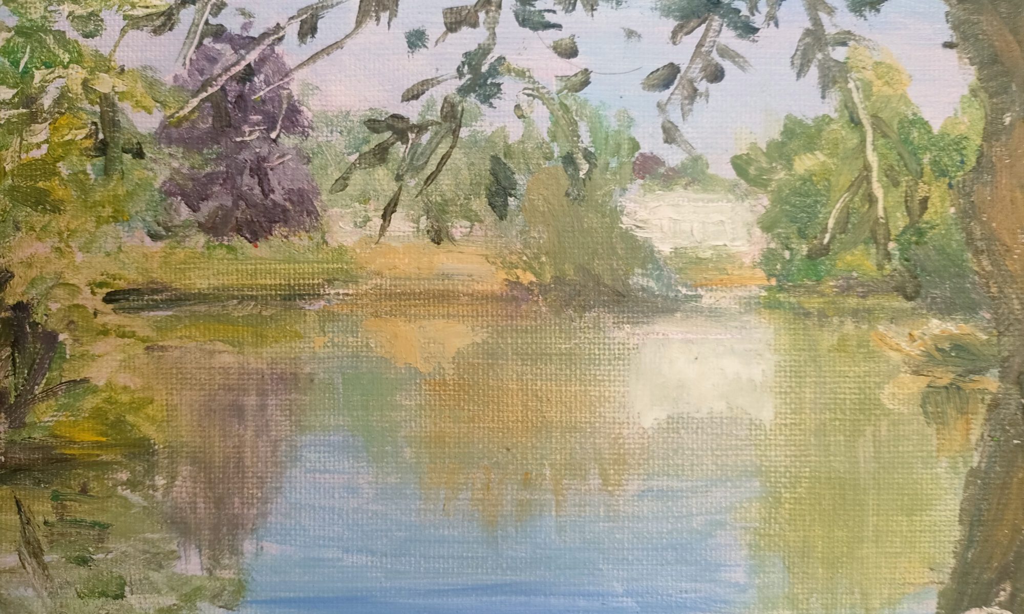 See im Park, Ölmalerei, 18x13 cm